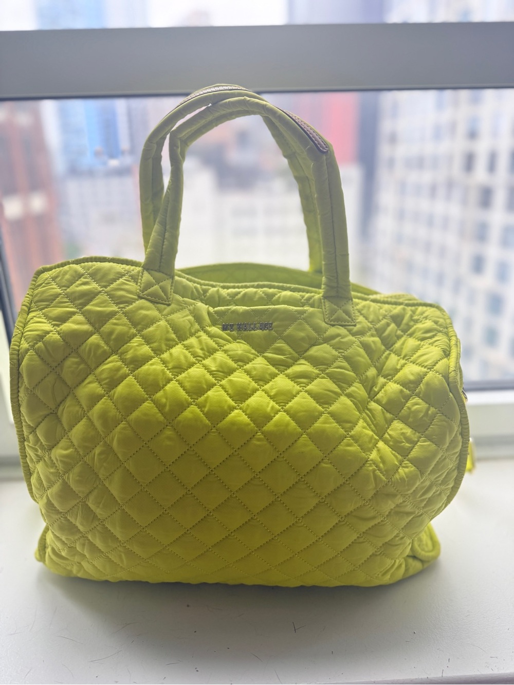 MZ Wallace Medium Box Tote in Neon Yellow / Chartreuse – Rare Discontinued Style